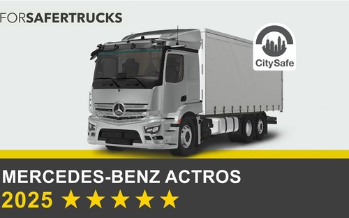 Mercedes-Benz Actros má päť hviezdičiek v Euro NCAP. Vyrovnal sa Volvu?
