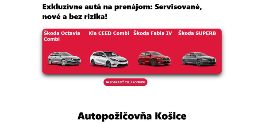 Flex-Rent je cenovo výhodná autopožičovňa Košice