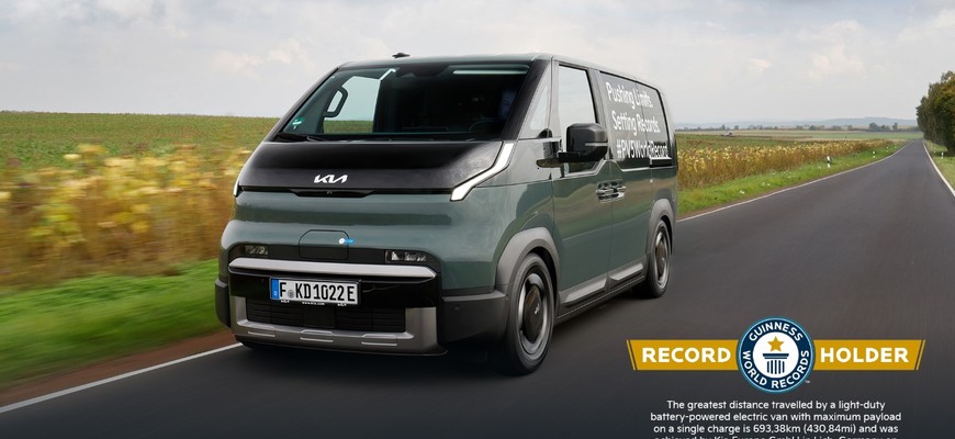 Kia PV5 Cargo sa zapísala do Guinessovej knihy rekordov. Koľko prešla na jedno nabitie?